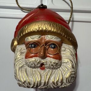 Timmy Woods Red and Gold Santa Face Clutch